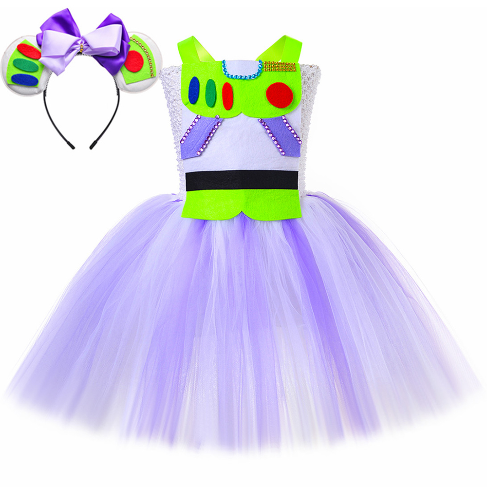 Toddler Girl Tulle Party Dress - Girls Buzz Lightyear Costume Toddler Kids