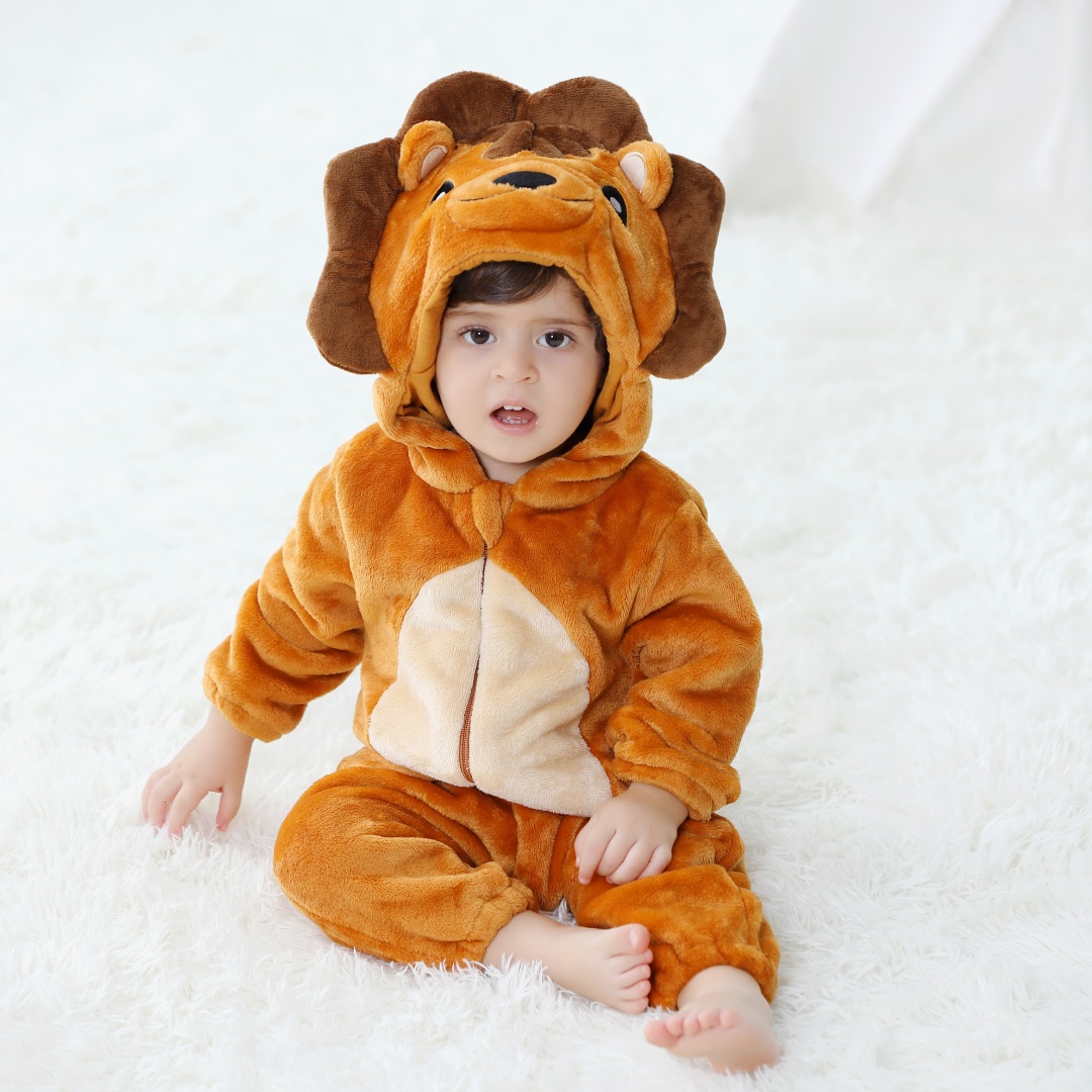 Newborn Baby Cute Lion Animal  - đánh giá và giá Cotton Baby Onesies Zipper
