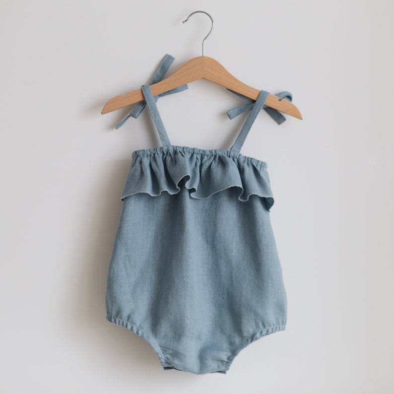 Mùa Hè Quần Áo Bé Gái Romper Á - đánh giá và giá Baby Summer Linen Sleeveless Jumpsuit