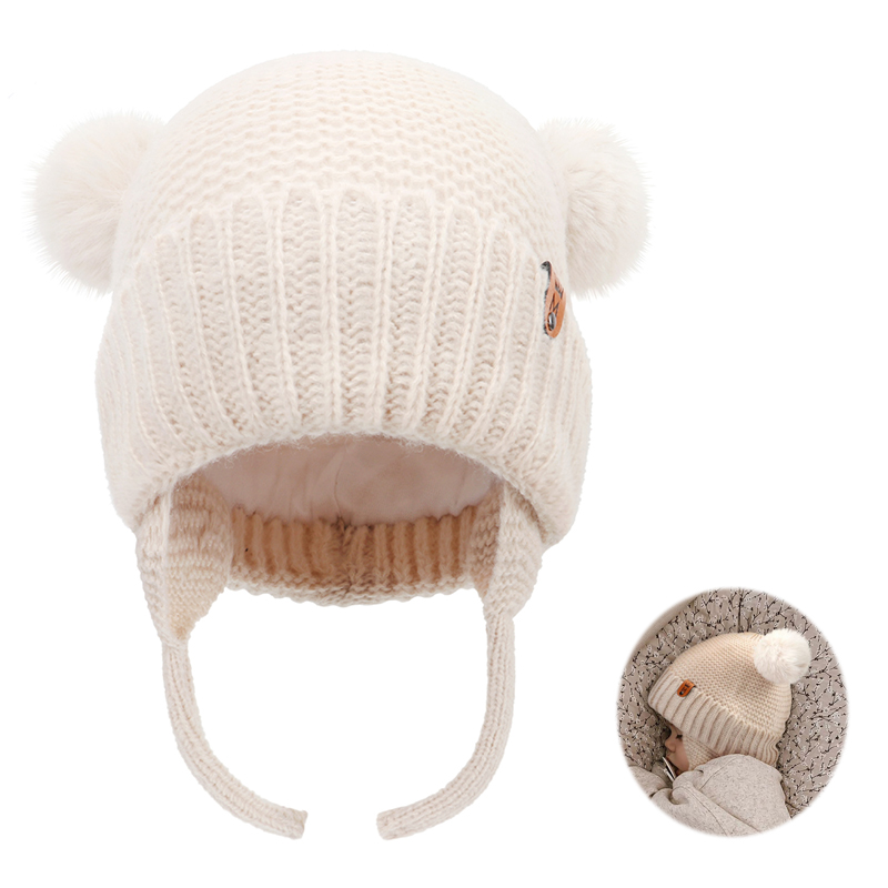 Baby Wool Hat Cute Fur Ball Ea - đánh giá và giá Infant Beanie Hat With Ears