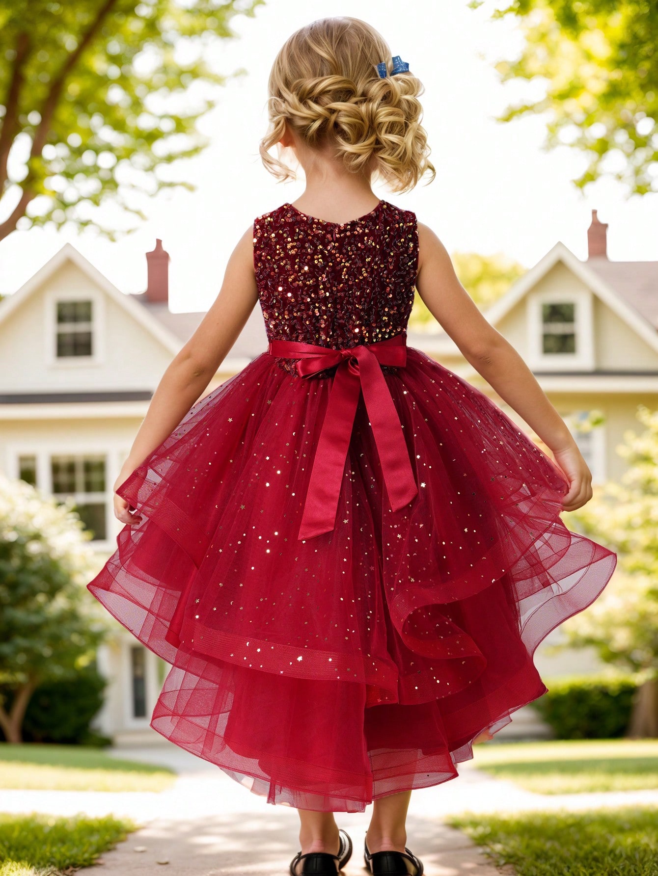 Baby Girl Princess Floral Sequ - đánh giá và giá Toddler Girl Tulle Party Dress