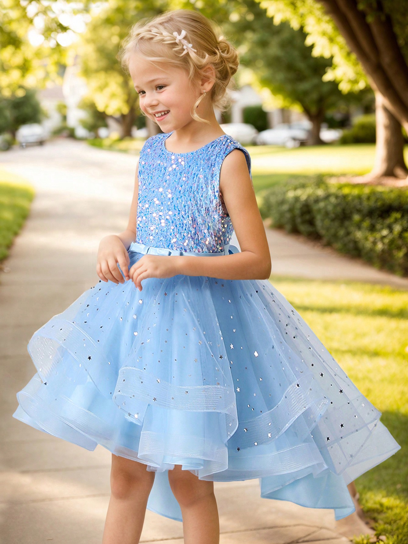 Baby Girl Princess Floral Sequ - đánh giá và giá Toddler Girl Tulle Party Dress