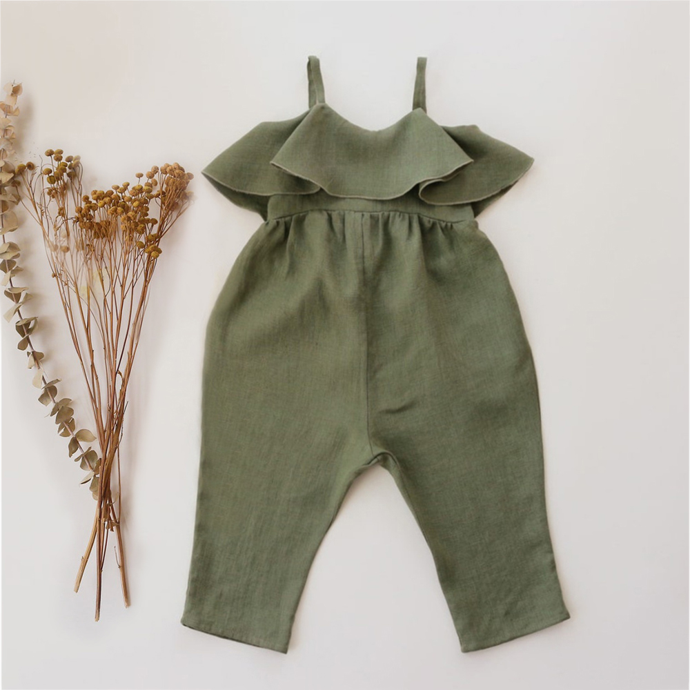 Baby Girl Summer Clothes Baby  - đánh giá và giá Baby Summer Linen Sleeveless Jumpsuit