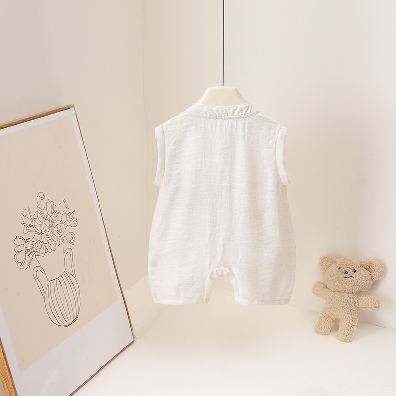 2026 Summer Cartoon Bear Print - đánh giá và giá Baby Summer Linen Sleeveless Jumpsuit