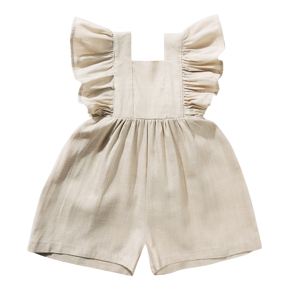Summer Baby Clothes Unisex Gir - đánh giá và giá Baby Summer Linen Sleeveless Jumpsuit