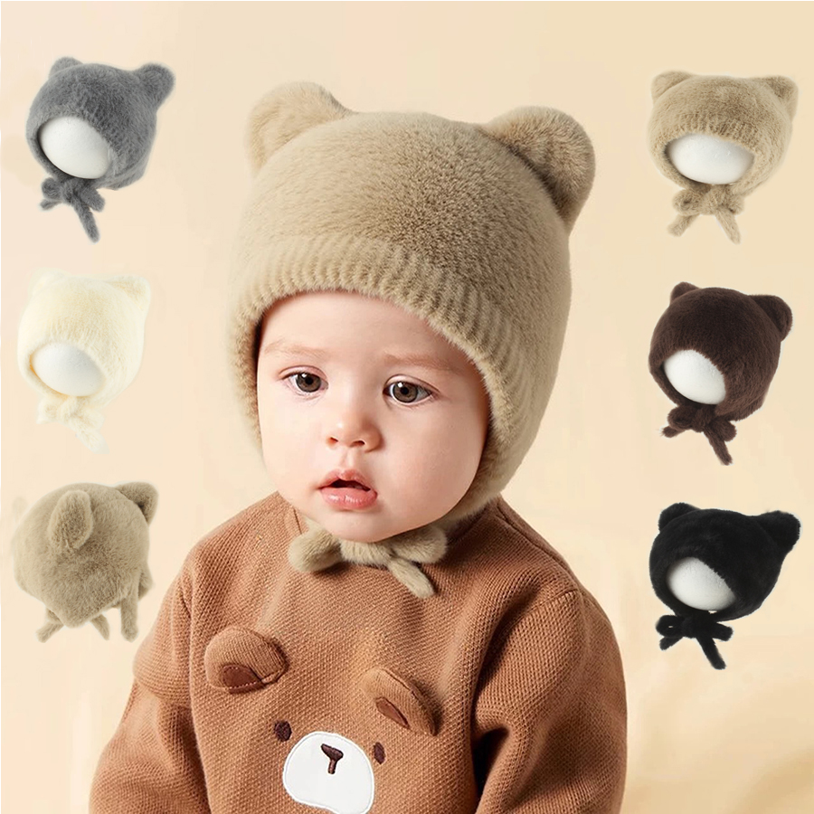 Cute Cartoon Baby Knitted Hat  - đánh giá và giá Infant Beanie Hat With Ears