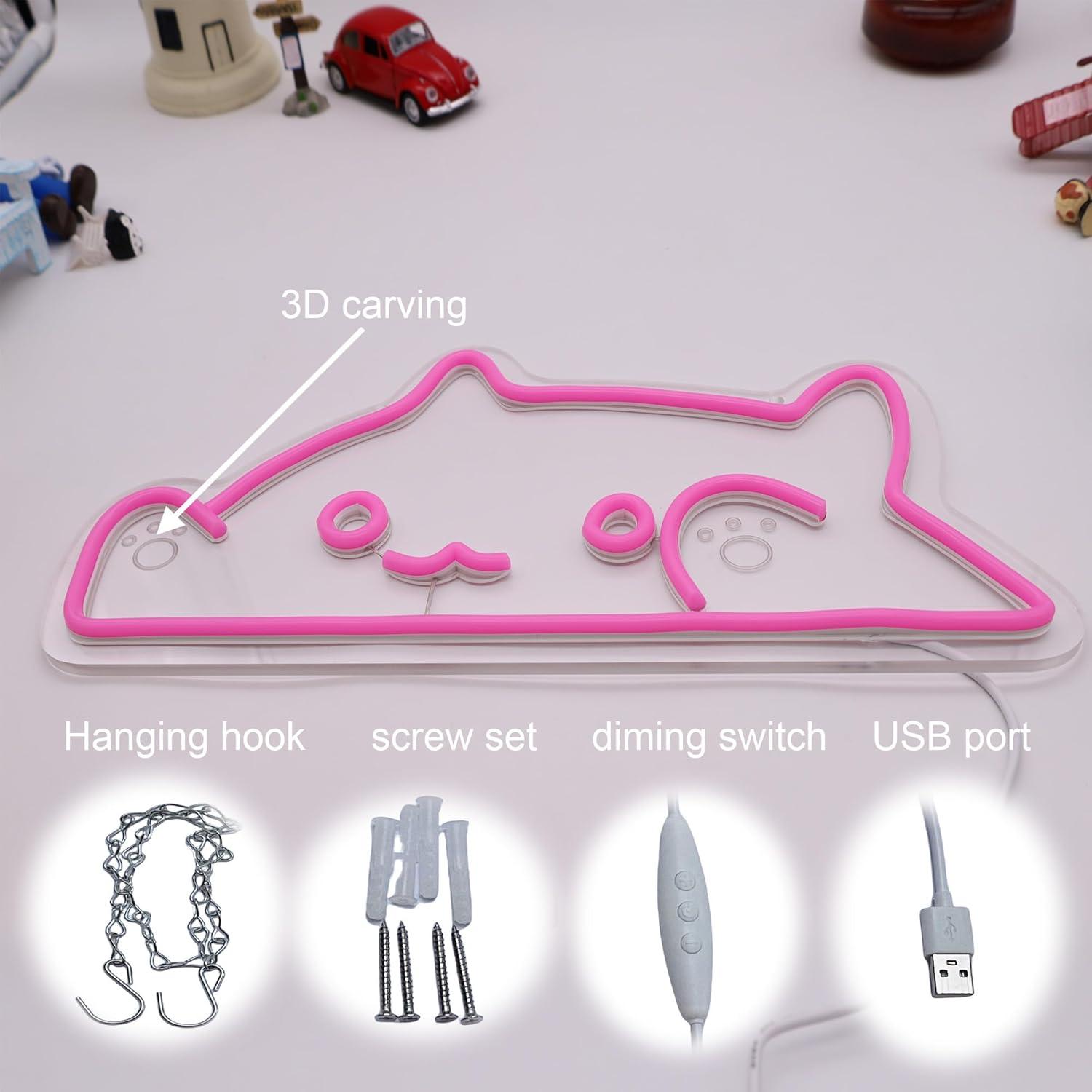 Cat Neon Sign Animal USB Dimma - đánh giá và giá Nursery