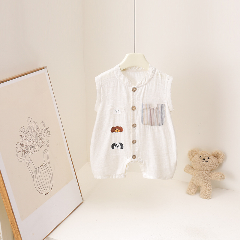 Baby Boys Summer Romper Cartoo - đánh giá và giá Baby Summer Linen Sleeveless Jumpsuit