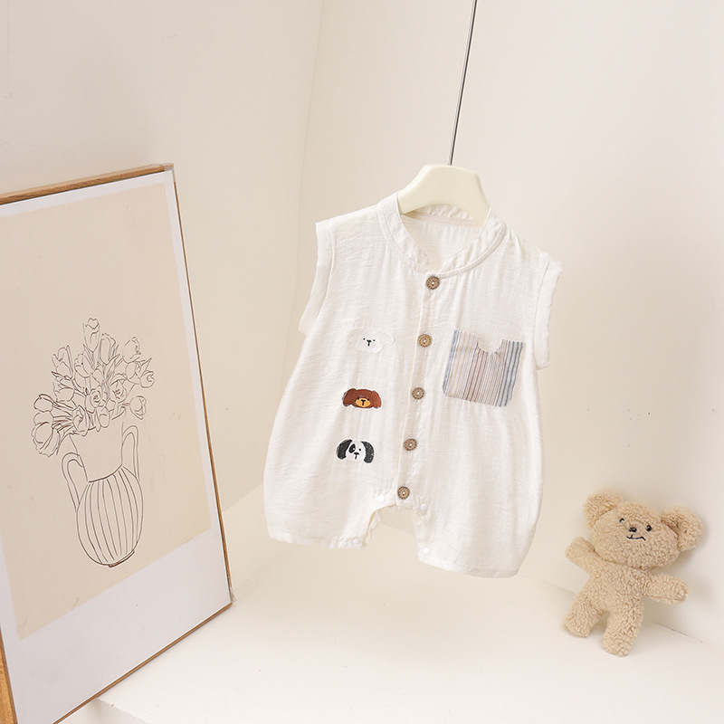 Baby Boys Summer Romper Cartoo - đánh giá và giá Baby Summer Linen Sleeveless Jumpsuit